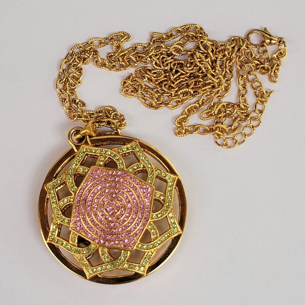 Stunning Joan Rivers Rhinestone Watch Pendant Chain Necklace - Picture 9 of 9